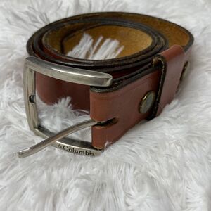 Coiumbia mens leather belt cognac light brown size medium 38